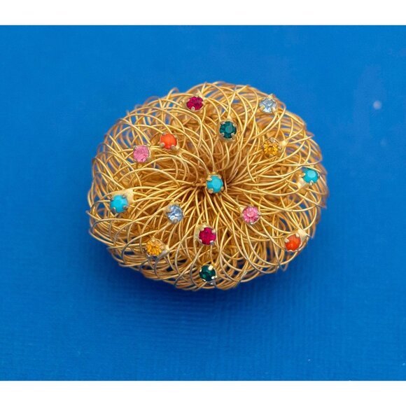 Vintage Golden Wire Abstract Brooch - D32 - Picture 1 of 3